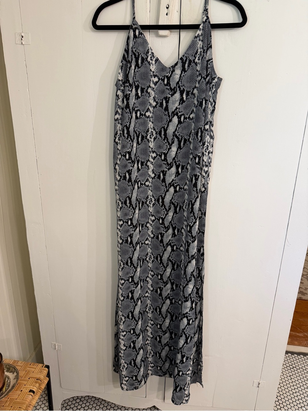 Buddy Love Snake-Print Maxi Slip Dress - Black & White